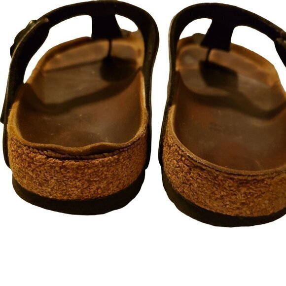 Birkenstock Gizeh Birko Flor Black T-Strap Sandals Shoes Size 39 8-8.5 - Picture 15 of 16